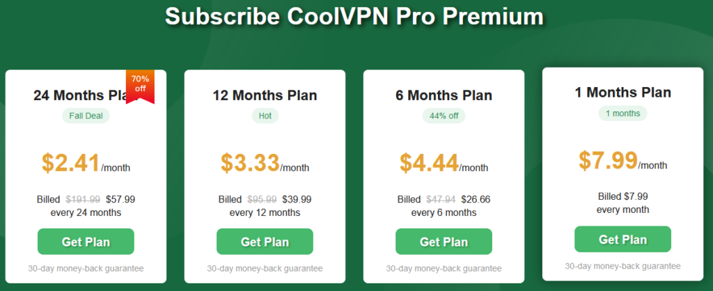 CoolVPN Pro vs. FastestVPN PRO: CoolVPN Pro Pricing