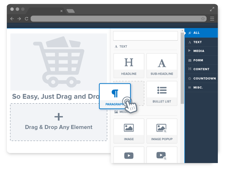 Clickfunnels vs Convertkit: Clickfunnels Drag-and-Drop Funnel Builder